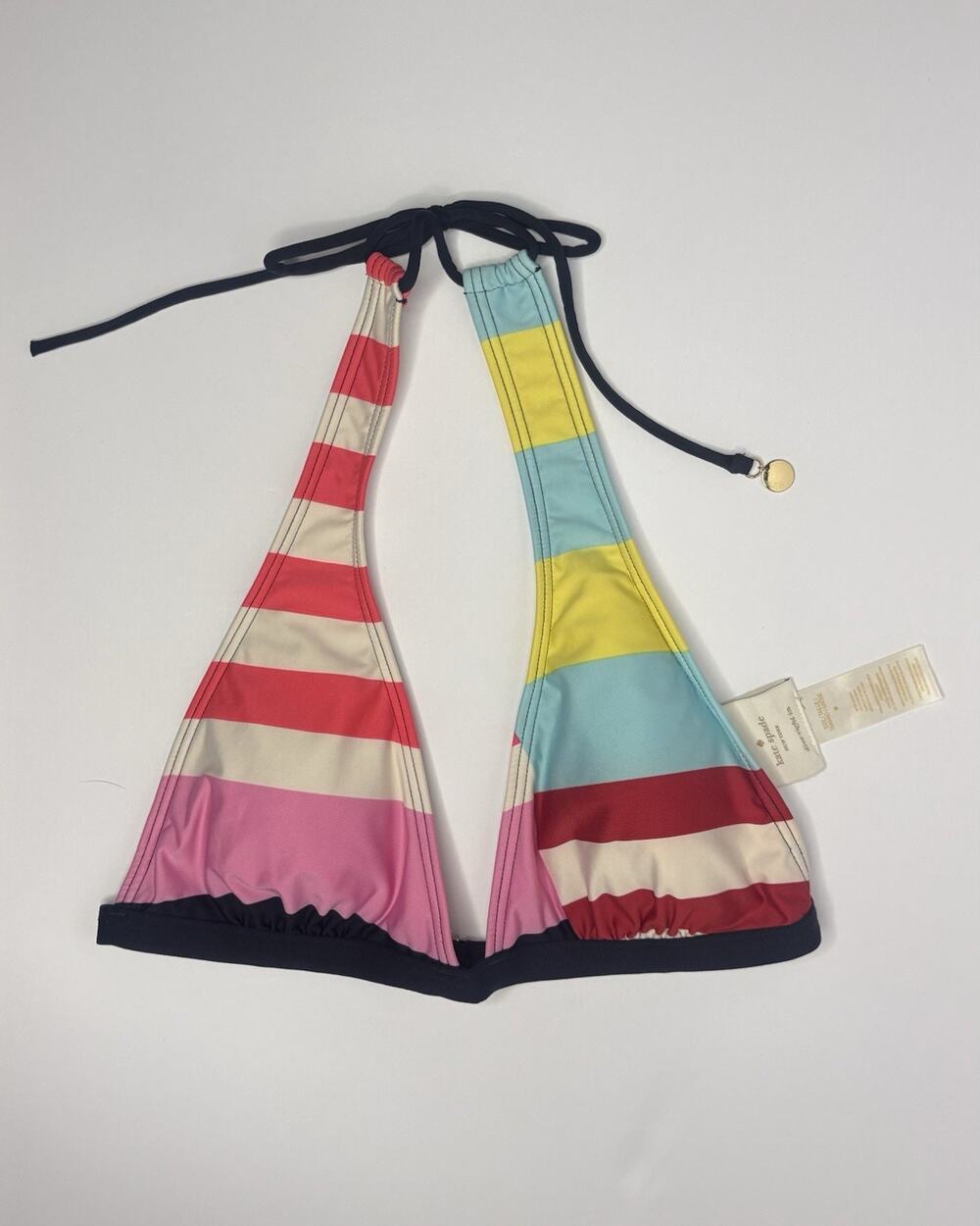 Kate Spade New York Sunny Day Stripe Halter Bikini Top Sz M